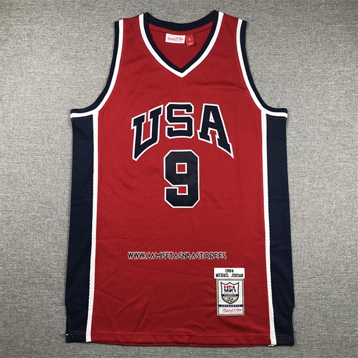 Michael Jordan NO 9 Camiseta USA 1984 Rojo
